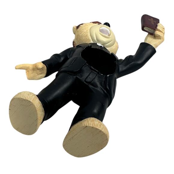 Bad Taste Bears Battle of the Planet Figurine 4" Black Tan Priest Bible Book - Picture 6 of 7
